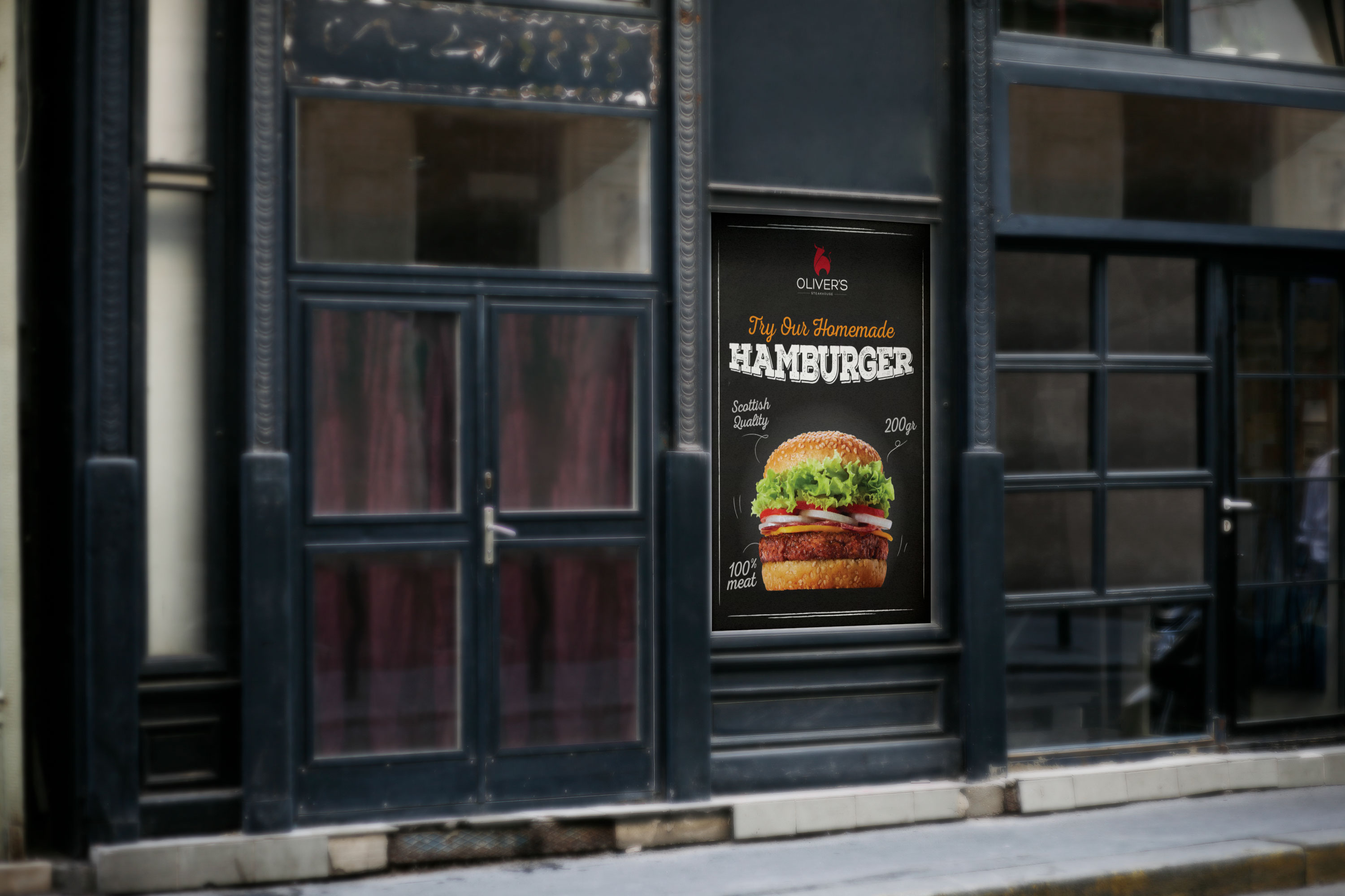 Oliver's steakhouse poster hamburger